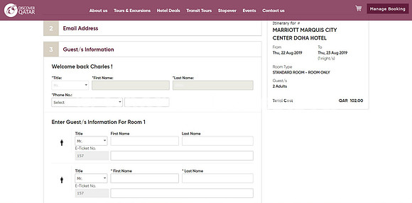 Discover Qatar program guest info